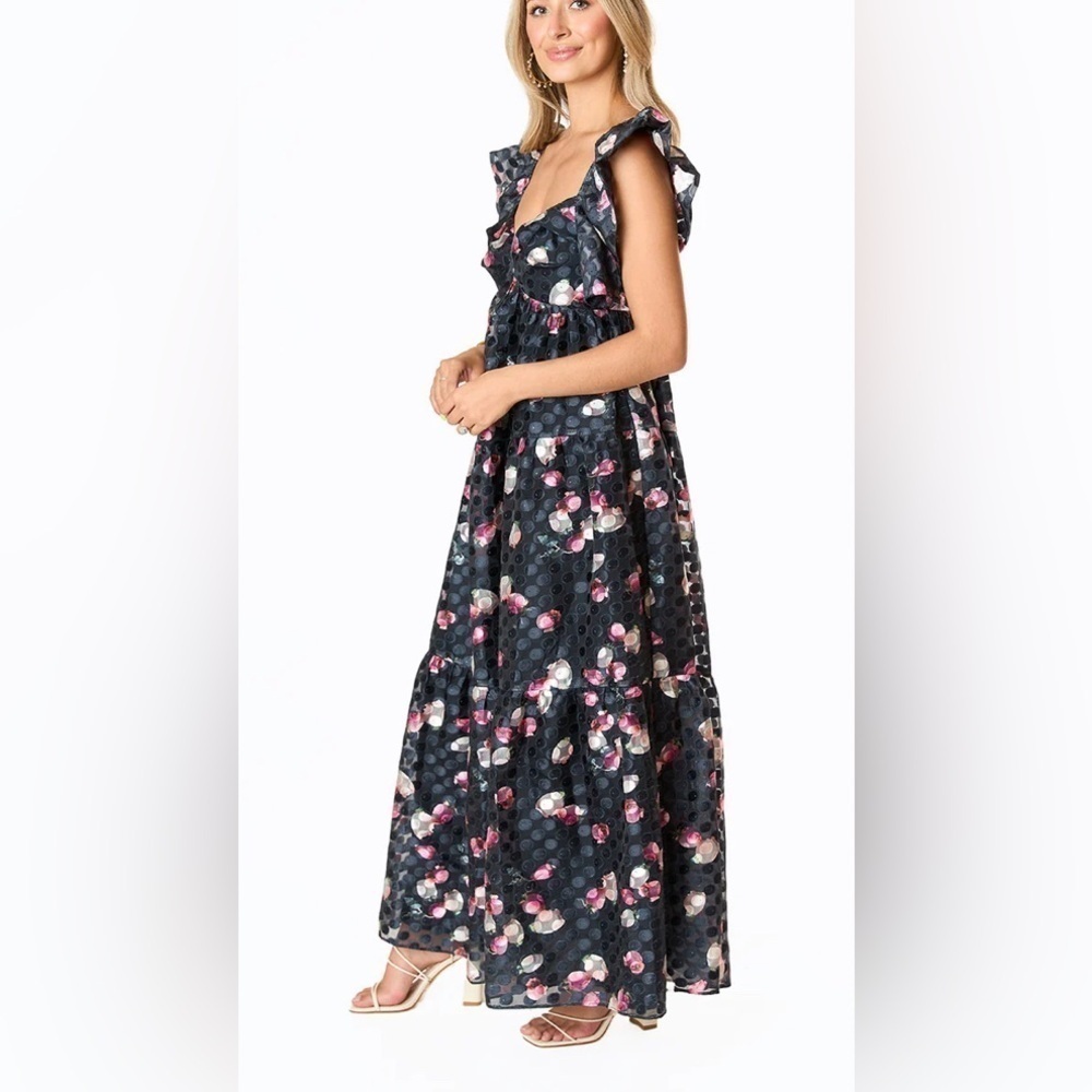 LILLY SWEETHEART NECKLINE MAXI DRESS - TWILIGHT